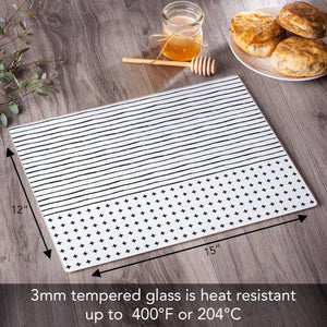 CounterArt and Highland Home - "Somu Lines" Tempered Glass Cutting Board