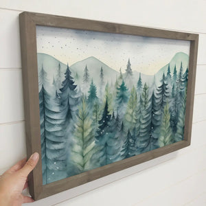 Hangout Home - Mystic Green Pines Canvas Art