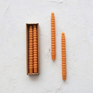 Creative Co-Op - 10" Orange Pumpkin Taper Candles (Set of 2)