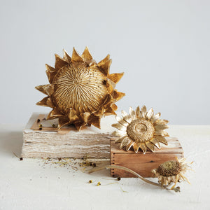 Creative Co-Op - Resin sunflower w/Gold Finish