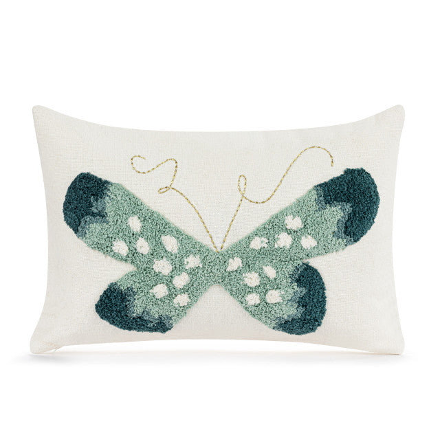 Demdaco - Blue Butterfly Rectangular Accent Pillow