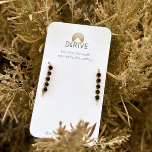 Derive Jewelry - Mini Black Tourmaline Threader Earrings