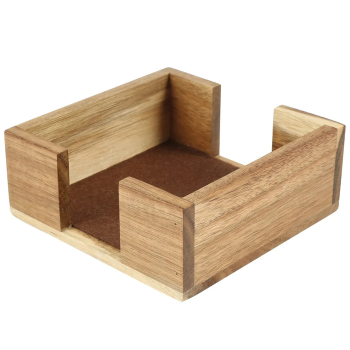 CounterArt and Highland Home - Acacia Wood Square Coaster Holder