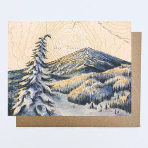 Final Switchback by Katie Jeanne Reim-  Mt Bachelor Fine Art Blank Notecard