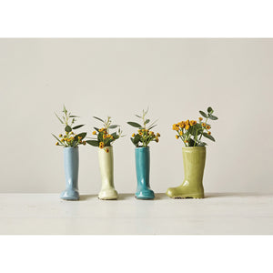 Creative Co-Op - 4" Stoneware DIstressed Finish Mini Boot Vase