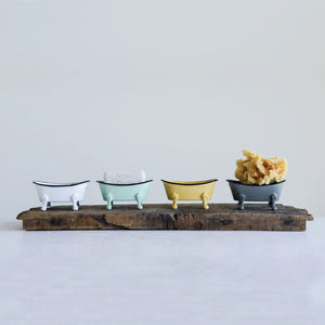 Creative Co-Op - Metal Bath Tub Soap Dish (Assorted Colors)