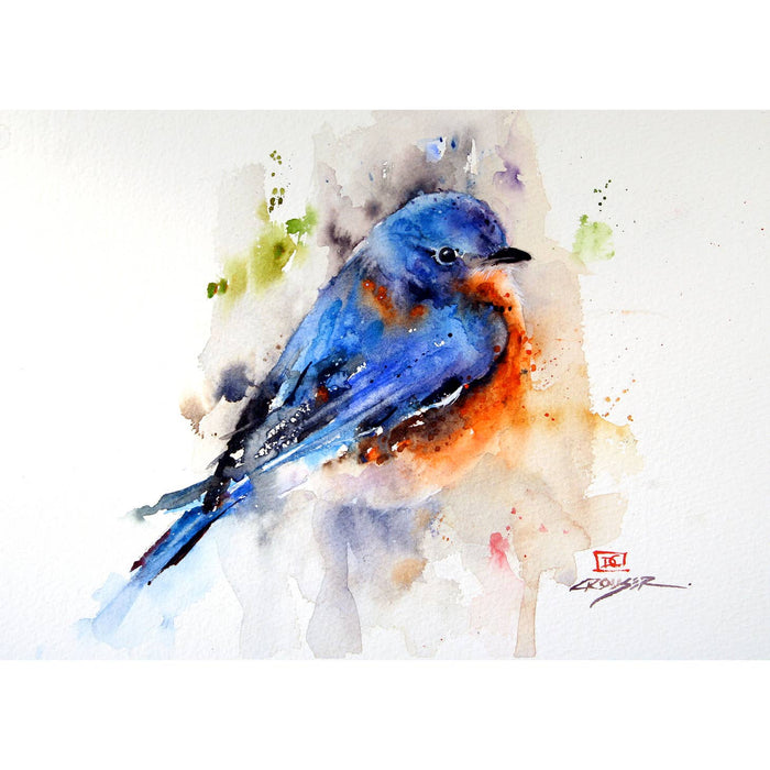 5 X 7" Greeting Card  'Springtime Bluebird'