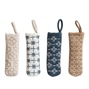 Creative Co-Op - Cotton Pan Handle Cover w/Embroidery (Assorted Styles)