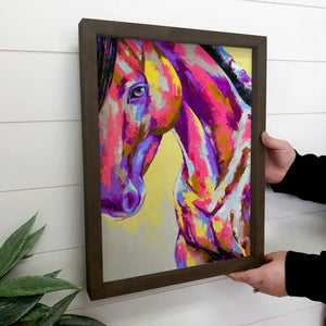 Hangout Home - Colorful Horse Painting Canvas Art