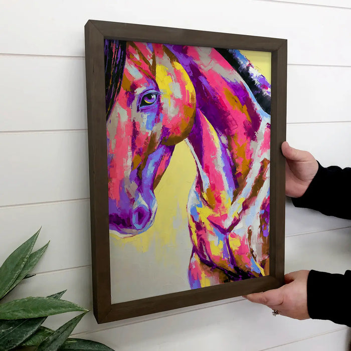 Hangout Home - Colorful Horse Painting Canvas Art