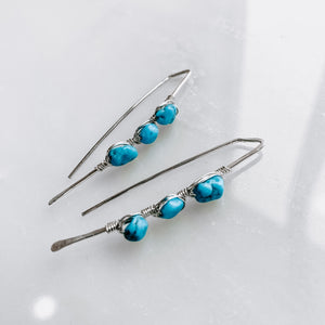 Derive - Pacific Threader Earrings with Kingman Turquoise (Assorted)