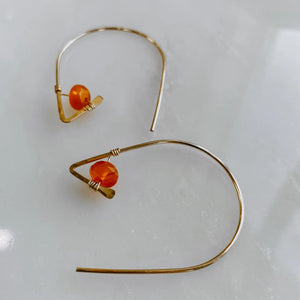 Derive Jewelry - Carnelian Ear Threaders