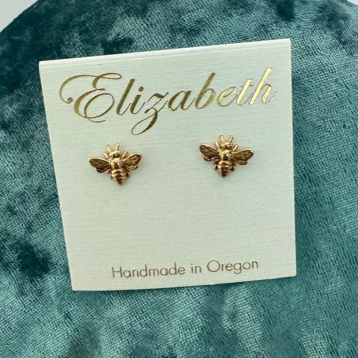 Elizabeth Jewelry - Bronze Bee Stud Post Earrings