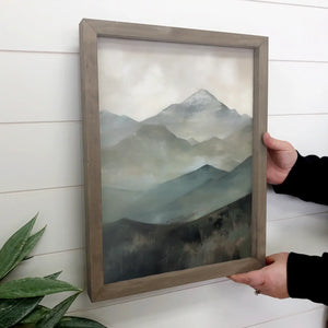 Hangout Home - Mountains in Shades of Gray Canvas Art