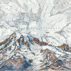 Final Switchback by Katie Jeanne Reim-  Rainier Summit, Mt Rainier National Park Fine Art Matted Print