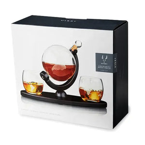 Viski- Globe Themed Decanter & Tumblers Set