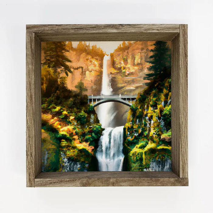 Hangout Home - Multnomah Falls Oregon Framed Sign