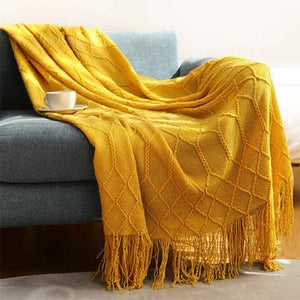 Fennco Styles - Rhombus Diamond Knit 50"X60" Throw Blankets