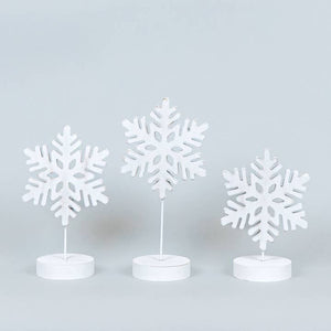 Adams & Co. - Snowflake on Stand Wood Decor