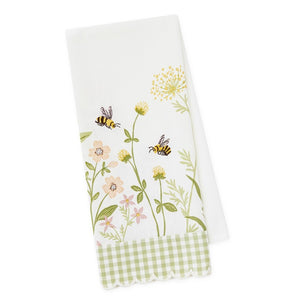 Design Imports - Spring Wildflower Embellished Dishtowel