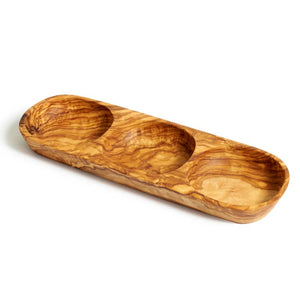 Natural OliveWood - Three Section Tray