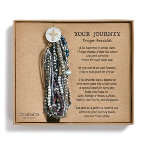 Demdaco - Your Journey Adjustable Beaded Prayer Bracelet - Gray