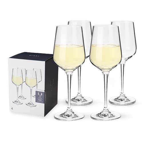 Viski European Crystal 15 oz Chardonnay Glasses (Set of 4)