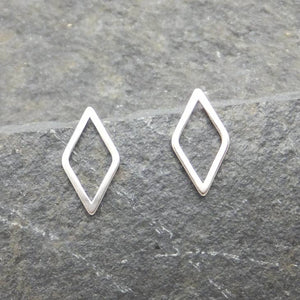 Elizabeth Jewelry - Silver Diamond Stud Earrings