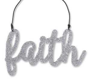 K&K Interiors - Assorted Silver Glittered Holiday Message Ornament