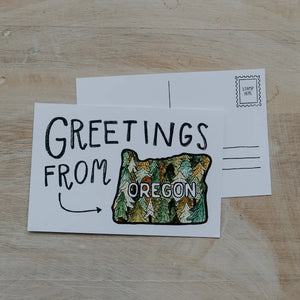 Sticker Girl - Greetings from Oregon Postcard