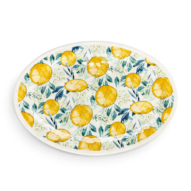 Demdaco - Lemons Large Melamine Oval Platter