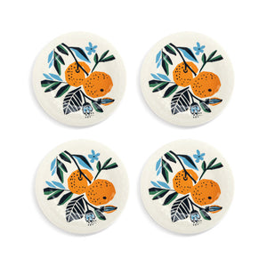 Demdaco - Citrus Blooms Melamine Appetizer Plate