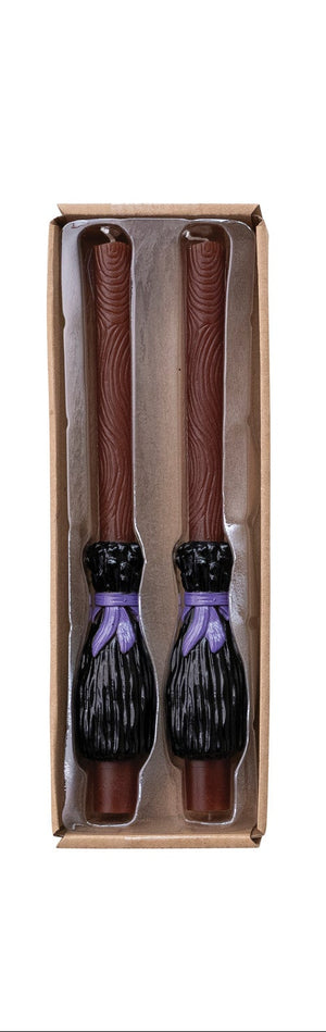 Creative Co-Op - Unscented Broom Taper Candles (Set of 2)