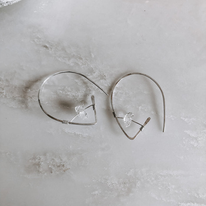 Derive Jewelry - Herkimer Diamond Threader Earrings