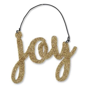 K&K Interiors - Assorted Gold Glittered Holiday Message Ornament