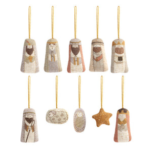 Demdaco - Children's Plush Nativity Ornaments (Set of 10)