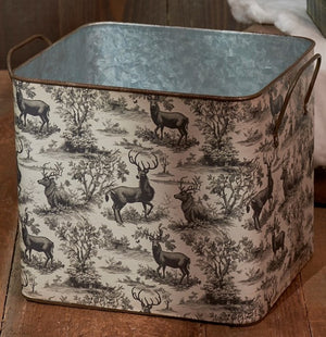 Primitives by Kathy - Deer Toile Bins (Assorted Sizes)