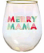 Mary Square - Stemless Wine Glass Holiday