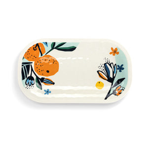 Demdaco - Citrus Blooms Med Melamine Rectangle Platter