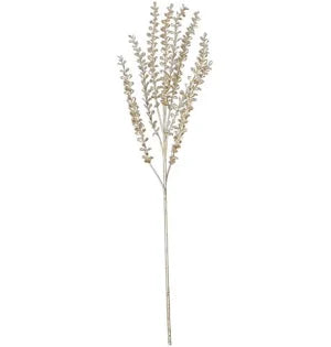 K&K Interiors - 31" Champagne Glittered Stem W/ Mini Teardrop Leaves