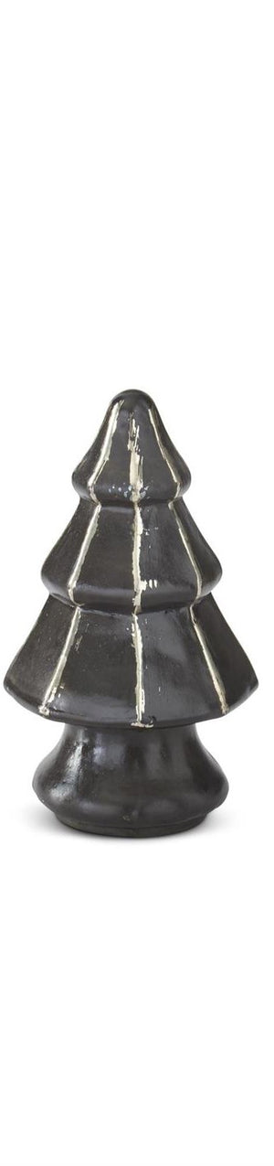 K&K Interiors - Mini Pewter Mercury Glass Christmas Trees (assorted design)