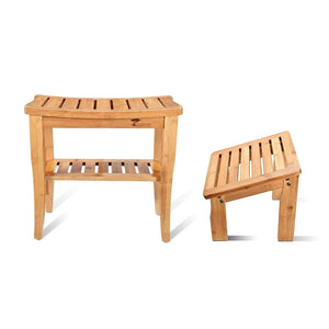 ToiletTree Products - Natural Bamboo Shower Seat w/ Foot Stool