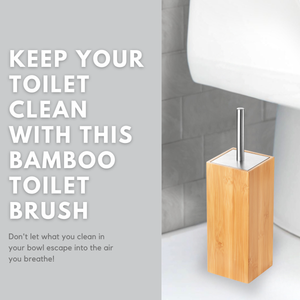 ToiletTree Products - Natural Bamboo Wood Stainless Steel Handle Toilet Brush