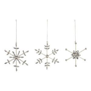 Demdaco - Sparkly Silver Snowflake Ornaments