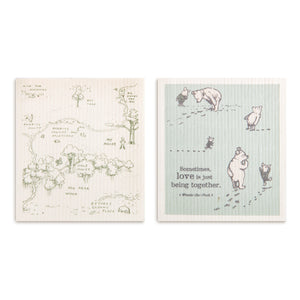 Demdaco - Winnie The Pooh Biodegradable Dishcloth (2 pack)