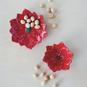 Creative Co-Op - Ceramic Poinsettia Shaped Dishware (Assorted styles Sold Individually)