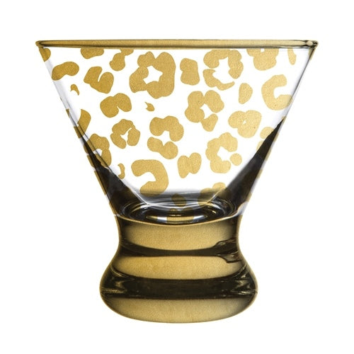 Mary Square Home - Gold Leopard Gold Rim Martini Glass