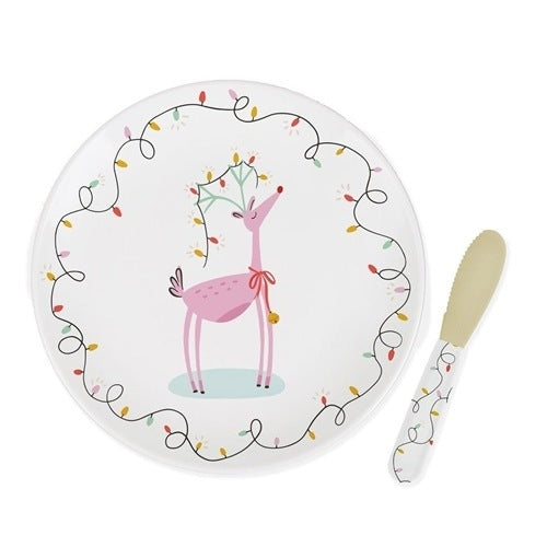 Mary Square - Reindeer Platter w/ Spreader