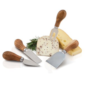 Twine - Rustic Farmhouse Gourmet Cheese Knife Set of 4 Wood Handle