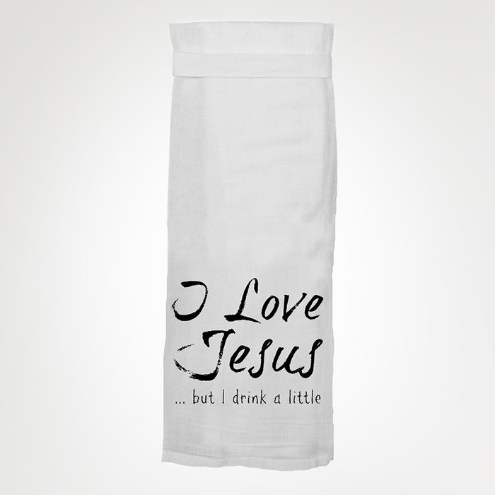 Twisted Wares - I love Jesus but I drink a little-Kitchen Towel